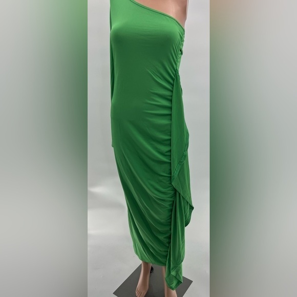 One Shoulder Ruches Asymmetrical Maxi Dress | Size S | NWOT - Picture 4 of 7